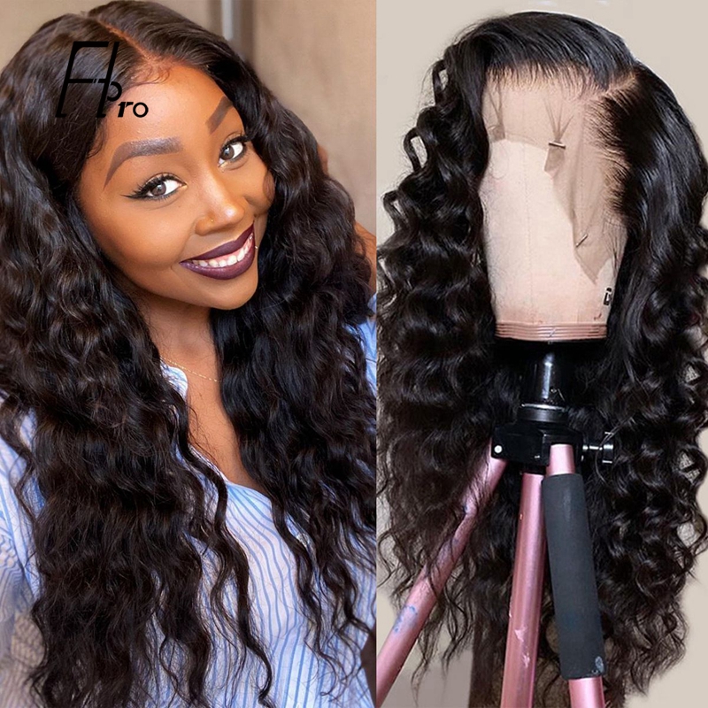 13x4 Front Lace Wig Loose Wave Natural Density Virgin Hair Wigs